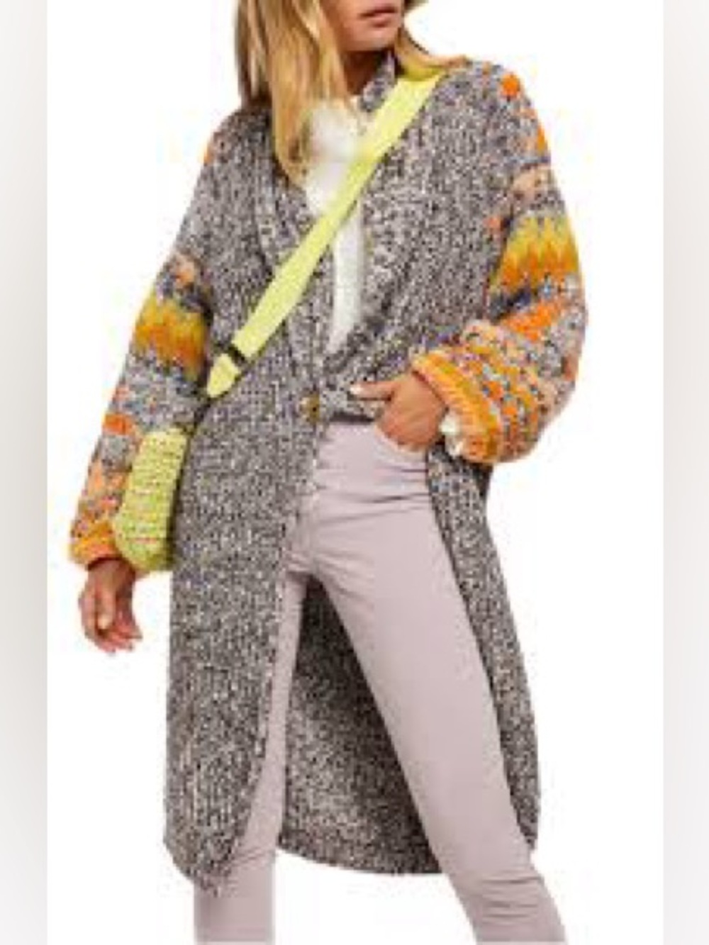 FREE PEOPLE Birds Of A Feather Longline Cardigan Cusco Combo Size M / L